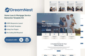 DreamNest - Home Loan & Mortgage Elementor Template Kit