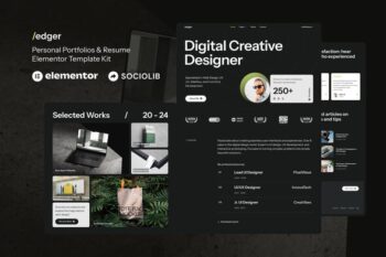 Edger - Personal Portfolios & Resume Elementor Template Kit