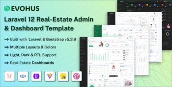 Evohus - Laravel 12 Real-Estate Admin & Dashboard Template