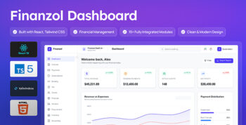 Finanzol - React Financial Dashboard & Admin Template