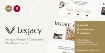 Legacy - Antique Store, Vintage & Collectibles WordPress Theme