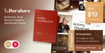 Literature - Book Store, Publisher & Bookshop WordPress Theme