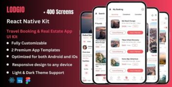 Lodgio - Travel Booking & Real Estate React Native Expo App Ui Kit