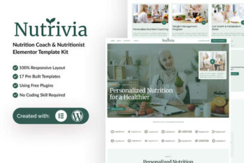 Nutrivia - Nutrition Coach & Nutritionist Elementor Template Kit