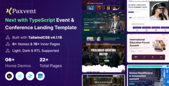 Paxvent - Next.js Event & Conference Landing Template (TypeScript)