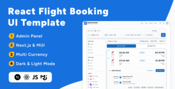 Reactflights - Next.js Flight Booking UI Template with Admin Dashboard