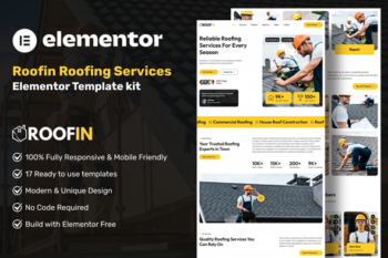 Roofin - Roofing Services Elementor Template Kit