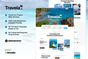 Travela - Travel & Trip Business Elementor Template Kit
