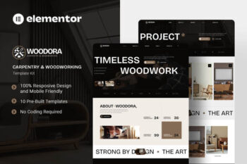 Woodora - Carpentry & Woodworking Elementor Template Kit