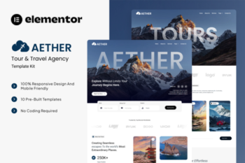 Aether - Tour & Travel Agency Elementor Template Kit
