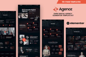 Agenoz - Dark Digital Agency Elementor Template Kit