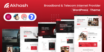 Akhash - Broadband & Internet Services  Provider WordPress Theme + RTL