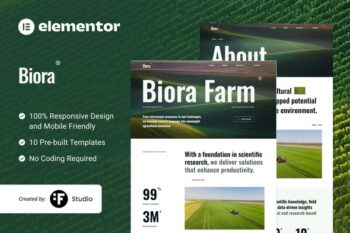 Biora - Agriculture Research Elementor Template Kit