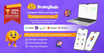 BrainyBuds App Flutter(Full App + Admin Panel)