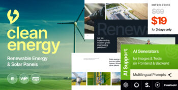 Clean Energy - Renewable Energy & Solar Panels WordPress Theme