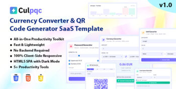 Culpqc | Currency Converter & QR Code Generator SaaS HTML Template With 5+ Tools
