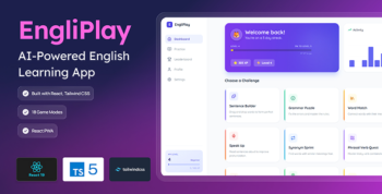 EngliPlay - AI-Powered English Learning App | 18 Game Modes | React PWA