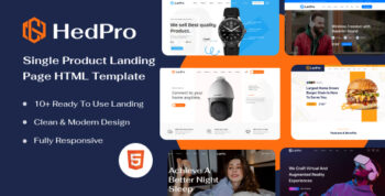 Hedpro - Single Product Landing Page HTML Template