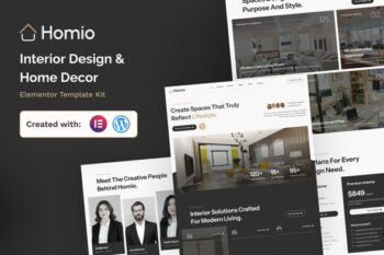Homio - Interior Design & Home Decor Elementor Template Kit