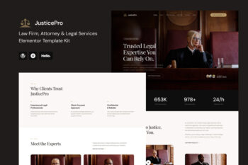 Justicepro – Law Firm Attorney & Legal Services Elementor Template Kit