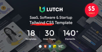 Lutch - SaaS, Software & Startup Tailwind CSS Template