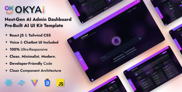 OkyAi – Advanced AI Dashboard & Chatbot React Template - Thememarts