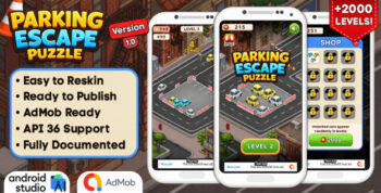 Parking Escape Puzzle - Puzzle Game Android Studio Project with AdMob Ads + Ready to Publish