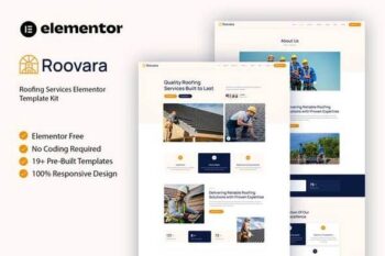 Roovara - Roofing Services Elementor Template Kit