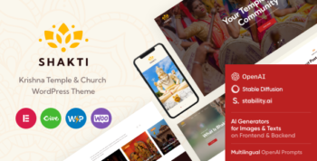 Shakti - Ashram & Religion Krishna Temple WordPress Theme