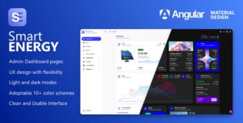 SmartEnergy – Angular Material Admin Dashboard UI Template for Energy Monitoring & SaaS Apps
