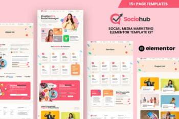 Sociohub - Social Media Marketing Agency Elementor Template Kit