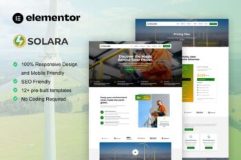 Solara - Solar Panel & Renewable Energy Elementor Template Kit