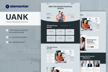 Uank – Finance & Investment Elementor Template Kit