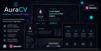 AuraCV - Premium vCard Resume WordPress Theme