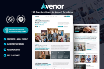 Avenor - Senior Care Services WordPress Elementor Template Kit