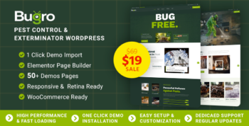 Bugro - Pest Control, Exterminator & Fumigation Services WordPress Theme