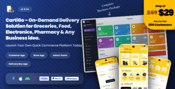 CartiGo – On-Demand Delivery & eCommerce Flutter App | Customer, Store & Rider Apps + Laravel