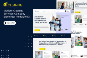 Cleanna - Modern Cleaning Service Company Elementor Pro Template Kit