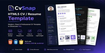 CvSnap | Modern Resume HTML5 Template