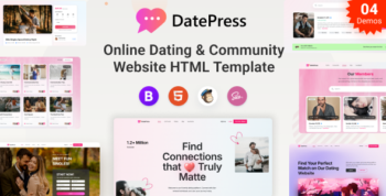 DatePress - Online Dating & Community Website HTML Template
