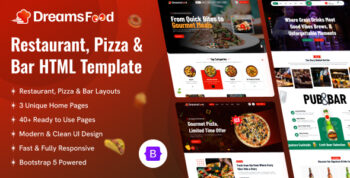 DreamsFood - Restaurant, Pizza & Bar HTML Template