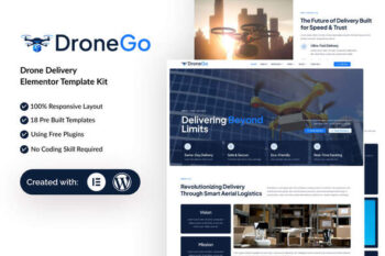 DroneGo - Drone Delivery Elementor Template Kit