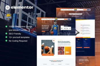 DunkSquad - Basketball Team & Sport Club Elementor Pro Template Kit