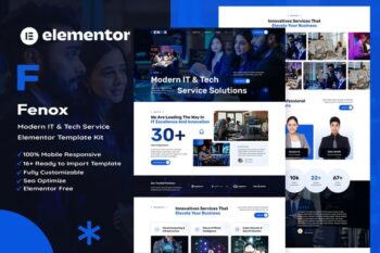 Fenox - Modern IT & Tech Service Solution Elementor Template Kit