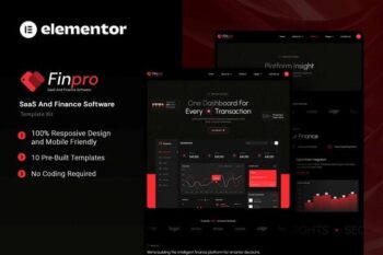 Finpro - Saas & Finance Software Elementor Template Kit