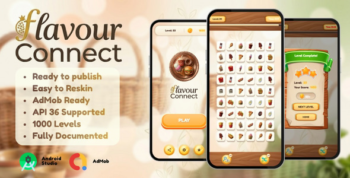 Flavour Connect | Android Food Matching Puzzle Game - AdMob & Publish Ready