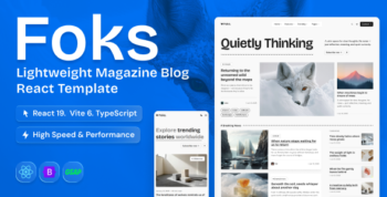 Foks - Lightweight Magazine & Blog React Template