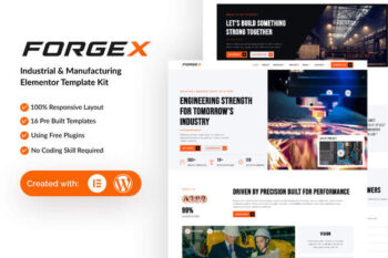 ForgeX - Industrial & Manufacturing Elementor Template Kit