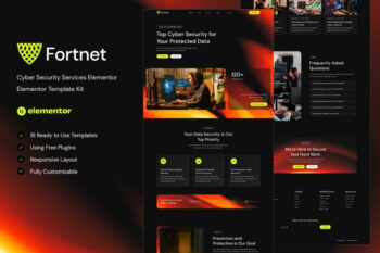 Fortnet - Cyber Security Services Elementor Template Kit