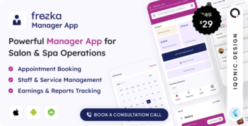 Frezka Manager - Spa & Salon Management and Booking Flutter Add-on App